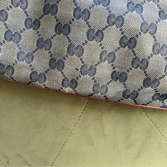 Gucci GG Crystal Crossbody Bag Beige Blue Red Strap - Picture 5 of 10